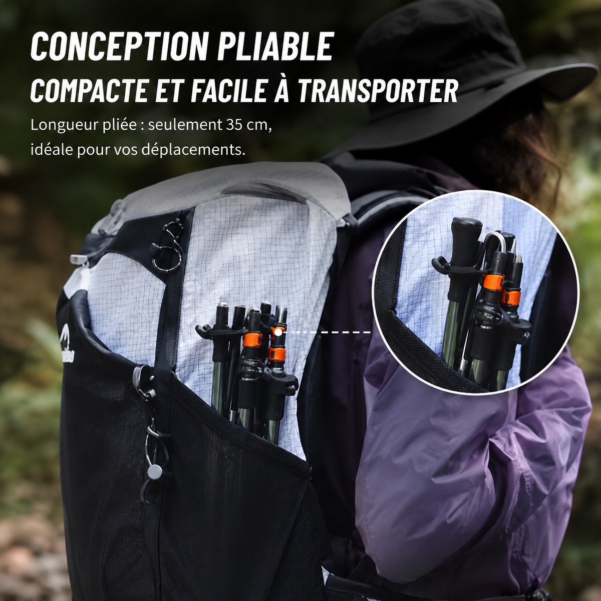 TRACE Traverse Lite — Bâtons de randonnée pliables