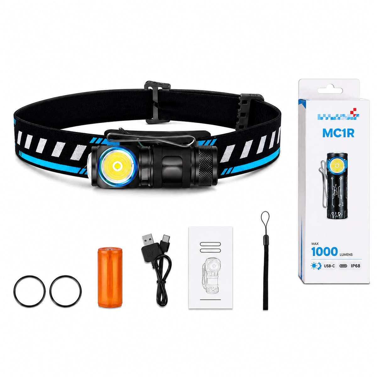 TRACE Beacon — Lampe frontale & torche EDC 1000 lm